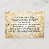 Wishing Well Gold Glitter Lights Informatiekaartje (Achterkant)