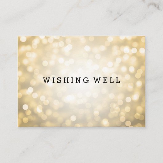 Wishing Well Gold Glitter Lights Informatiekaartje (Voorkant)