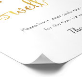 "Wishing Well" Gold White trendy Wedding Sign Poster (Hoek)