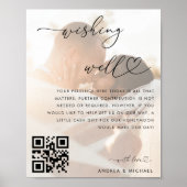 Wishing Well Honeymoon Fund QR Code Trouwbord Poster (Voorkant)