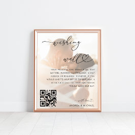 Wishing Well Honeymoon Fund QR Code Trouwbord Poster