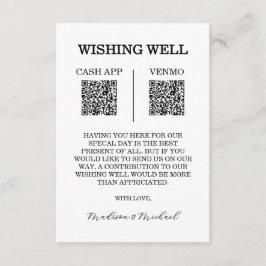 Wishing Well Huwelijks QR-code Bijlagekaart Informatiekaartje