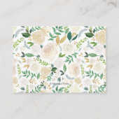 Wishing Well-kaart | Witte en goudbloem Informatiekaartje (Achterkant)