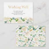 Wishing Well-kaart | Witte en goudbloem Informatiekaartje (Voorkant / Achterkant)