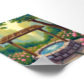 Wishing Well Magical Floral Forest Art Poster (Hoek)