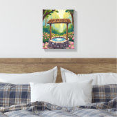 Wishing Well Magical Floral Forest Canvas Afdruk (Insitu (Slaapkamer))