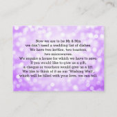 Wishing Well Paarse Glitter Lights Informatiekaartje (Achterkant)