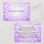 Wishing Well Paarse Glitter Lights Informatiekaartje (Voorkant / Achterkant)