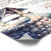 Wishing Well QR Code Koraal Perzik Rozen Bruiloft Poster (Hoek)