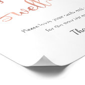 "Wishing Well" Roos goud Wide simpel bruiloft bord Poster (Hoek)