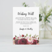 Wishing Well | Roze Rode Bloemen Informatiekaartje (Staand voorkant)