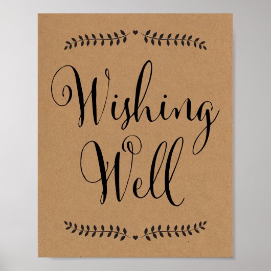 Wishing Well sign/Wishing well bruiloft sign Poster (Voorkant)