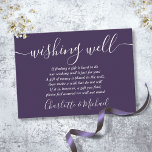 Wishing Well Signature Paarse bruiloft Informatiekaartje<br><div class="desc">Deze elegante paarse bruiloft wenskaart kan worden gepersonaliseerd met uw speciale bericht en namen! Ontworpen door Thisnotme©</div>