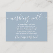 Wishing Well Signature Script Dusty Blue Wedding Informatiekaartje (Voorkant)