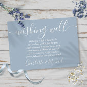 Wishing Well Signature Script Dusty Blue Wedding Informatiekaartje