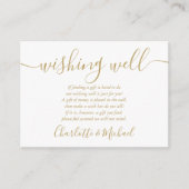 Wishing Well Signature Script Gold Wedding Informatiekaartje (Voorkant)