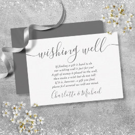 Wishing Well Signature Script Grijs Witte Huwelijk Informatiekaartje