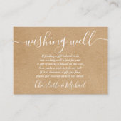 Wishing Well Signature Script Rustieke Kraft Huwel Informatiekaartje (Voorkant)