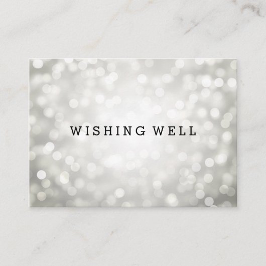 Wishing Well Silver Glitter Lights Informatiekaartje (Voorkant)