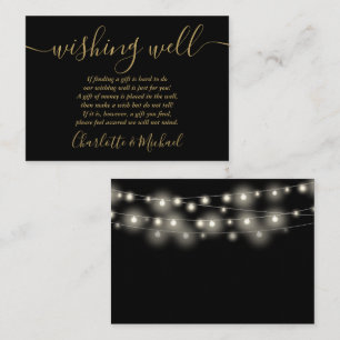 Wishing Well Slingerlichtjes Zwart En Gouden Bruil Informatiekaartje