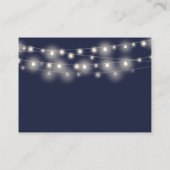 Wishing Well String Lights Navy Blue Bruiloft Informatiekaartje (Achterkant)