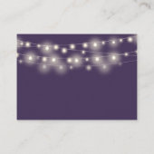 Wishing Well String Lights Paarse bruiloft Informatiekaartje (Achterkant)