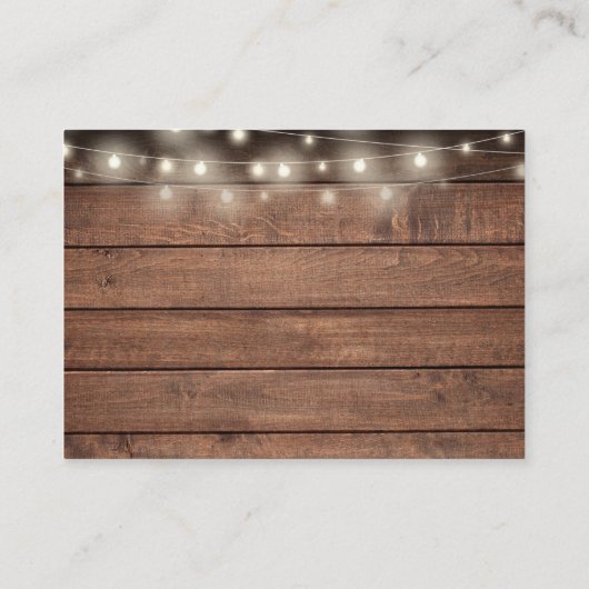 Wishing Well String Lights Rustieke Houten Bruilof Informatiekaartje (Achterkant)