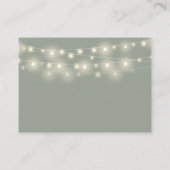 Wishing Well String Lights Sage Groene bruiloft Informatiekaartje (Achterkant)
