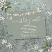 Wishing Well String Lights Sage Groene bruiloft Informatiekaartje