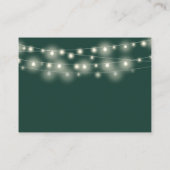 Wishing Well String Lights Smaragd Groene Bruiloft Informatiekaartje (Achterkant)