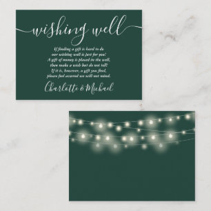 Wishing Well String Lights Smaragd Groene Bruiloft Informatiekaartje