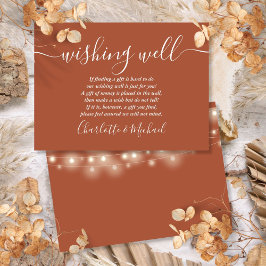 Wishing Well String Lights Terracotta Bruiloft Informatiekaartje