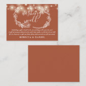 Wishing Well String Lights Terracotta Bruiloft Informatiekaartje (Voorkant / Achterkant)