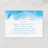 Wishing Well Summer Wedding Blauwe Waterverf Informatiekaartje (Achterkant)