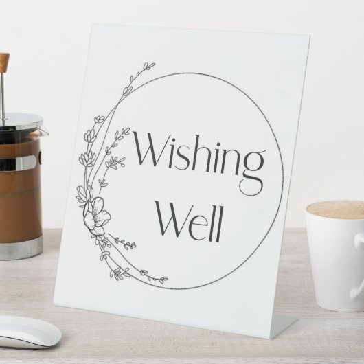 Wishing Well Trouwbord Reclamebord Met Voetstuk (Insitu)