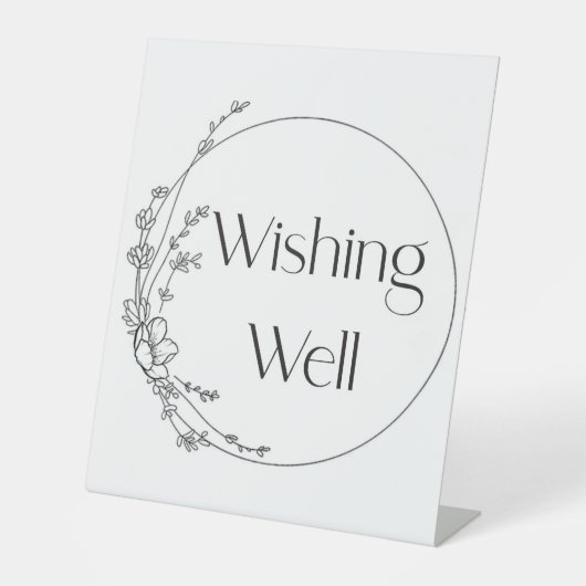 Wishing Well Trouwbord Reclamebord Met Voetstuk (Voorkant)