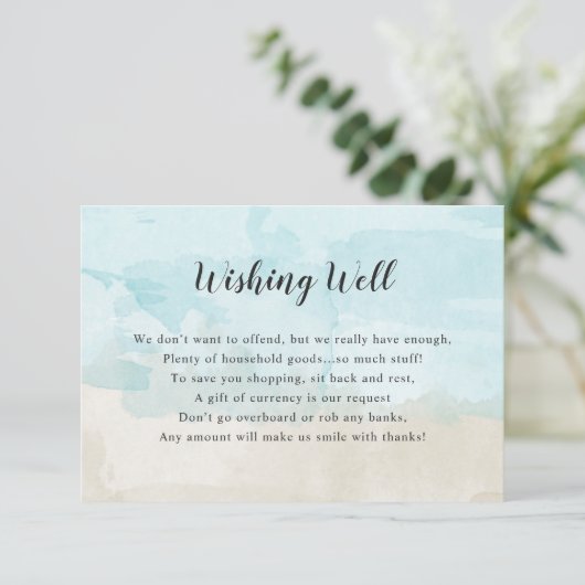 Wishing Well Vrijgezellenfeest in strand waterverf Kaart (Staand voorkant)