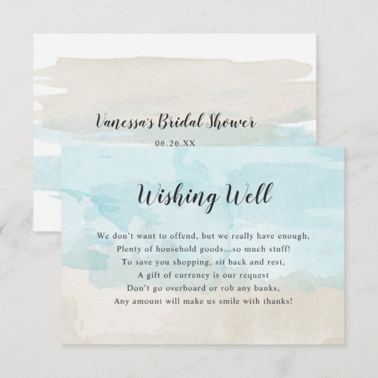 Wishing Well Vrijgezellenfeest in strand waterverf Kaart (Voorkant / Achterkant)
