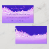 Wishing Well Weddenlar Dollar Gift Money Pink Blue Visitekaartje (Voorkant / Achterkant)