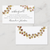 Wishing Well Wedding Gift Golden Wreath Glitter Visitekaartje (Voorkant / Achterkant)