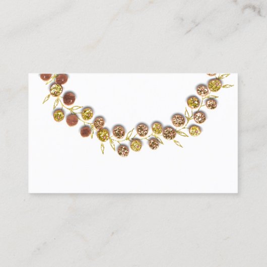 Wishing Well Wedding Gift Golden Wreath Glitter Visitekaartje (Achterkant)