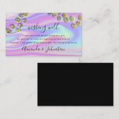 Wishing Well Wedding Sterling Gift Holographic Visitekaartje (Voorkant / Achterkant)