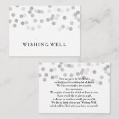 Wishing Well Zilveren Folie Glitter Lights Informatiekaartje (Voorkant / Achterkant)