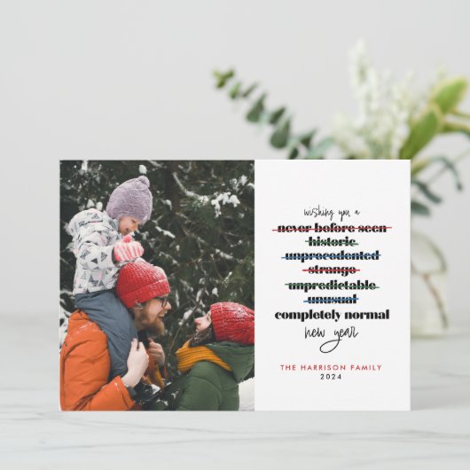 Wishing You a Completely Normal New Year Feestdagenkaart (Staand voorkant)