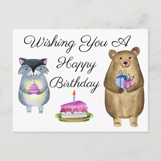 Wishing You A Happy Birthday Briefkaart (Voorkant)