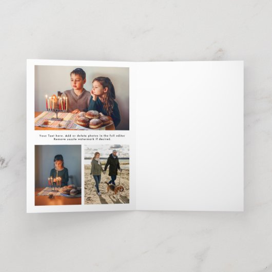 Wishing you a happy hanukkah handlettering folie wenskaart (Binnenlaag)