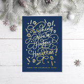 Wishing you a happy hanukkah handlettering folie wenskaart