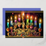 Wishing You a Joyful Glow Menorah Watercolor Folie Feestdagenkaart<br><div class="desc">Wishing You a Joyful Glow Menorah Watercolor</div>