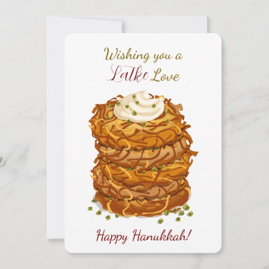 Wishing You a Latke Love Funny Hanukkah Greeting Feestdagenkaart (Voorkant)