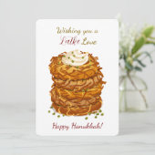 Wishing You a Latke Love Funny Hanukkah Greeting Feestdagenkaart (Staand voorkant)
